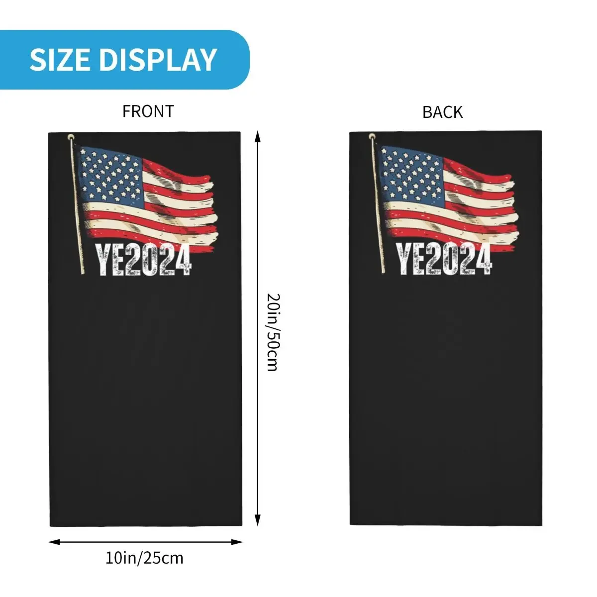 Ye 2024 Make America Great Again Bandana Neck Gaiter Printed Wrap Scarf Multi-use Cycling Scarf Running For Men Adult Winter