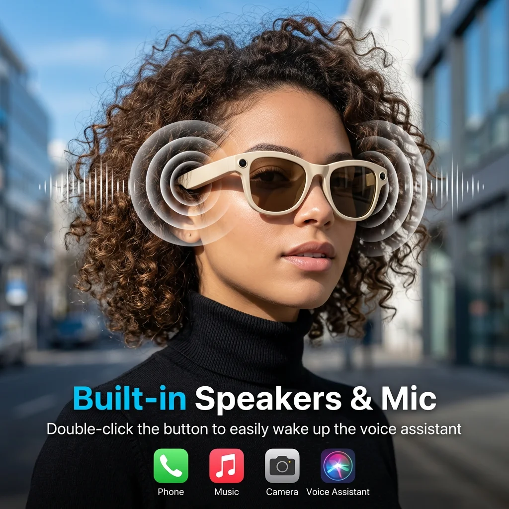 

AI Glasses 8MP 4K Smart Glasses Auto-Tint Lenses Real-Time Translation AI Voice Assistant Music Bluetooth 5.3