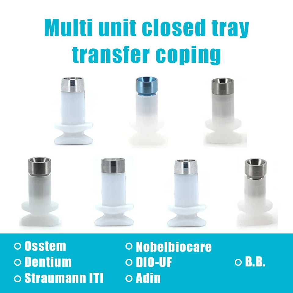 10Pcs Dental Multi Unit Closed Tray Transfer Coping Fits Osstem Dentium ITI Nobel DIO Adin BB Impression Restoration Parts