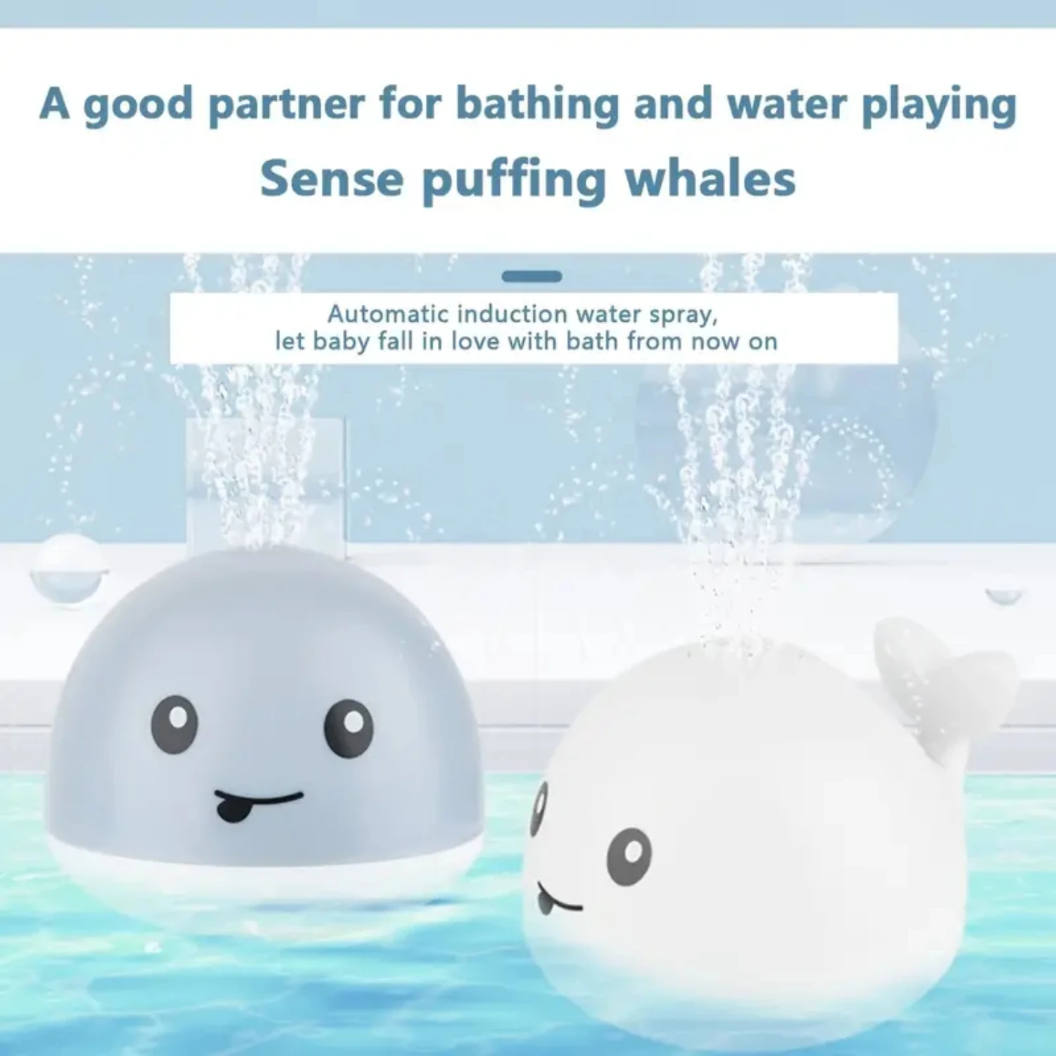 Infant Electric Induction Water Spray Ball, Small Whale Light Baby Children Bathroom Bath Toys Jugetes piscina Duck mini Ducks