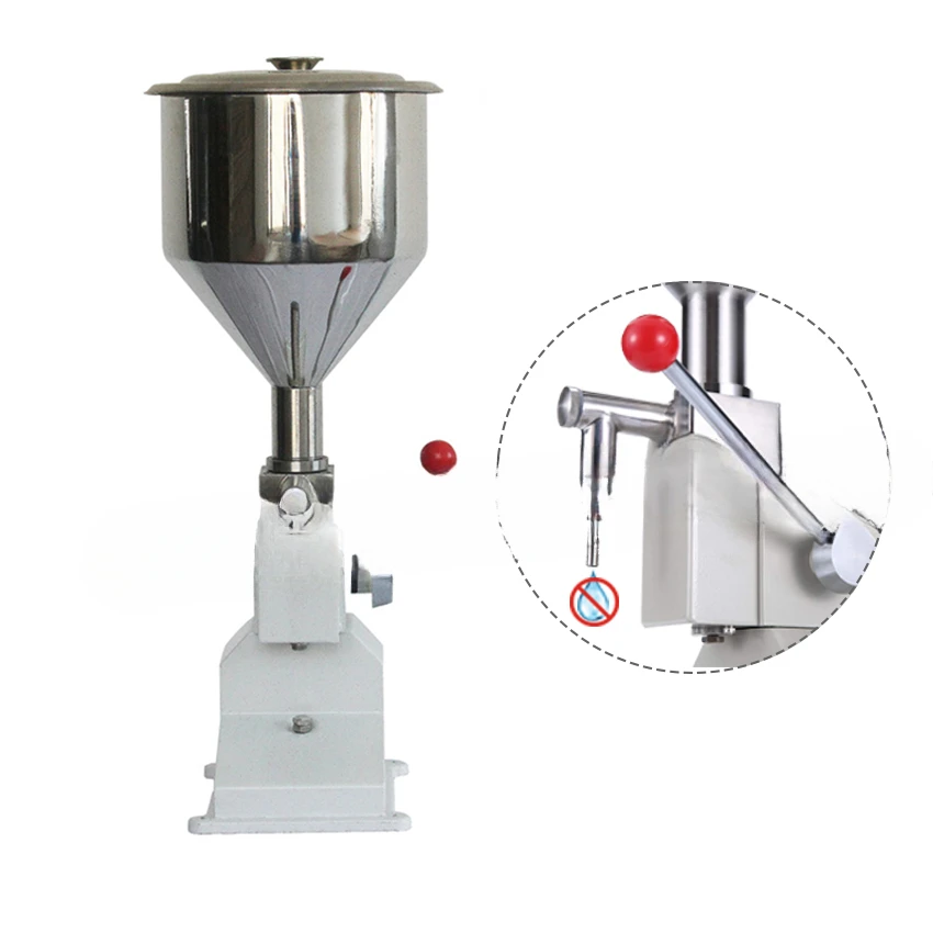 for A03 Manual Steel Paste Liquid Filler 5-50ml Cosmetic Shampoo Cream Bottle Automatic Filling Machine PET Packaging Oil