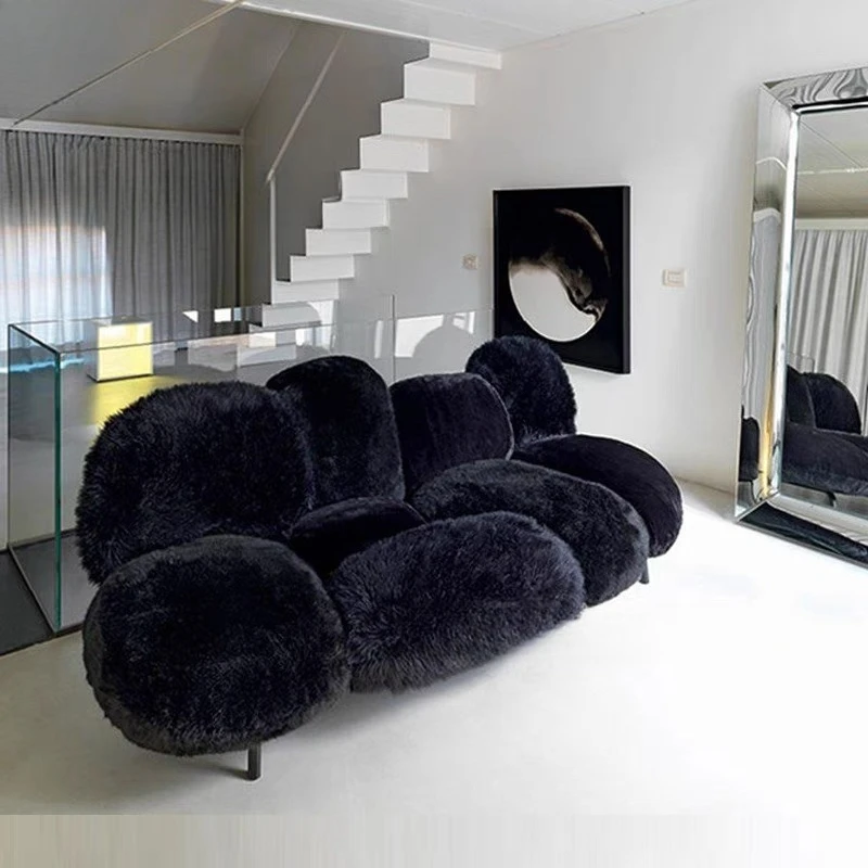 

Creative woolen sofa lobby reception plush Internet celebrity sofa