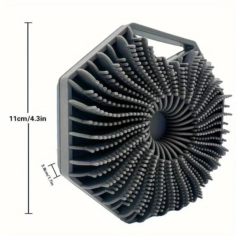 Soft Silicone Body Scrubber Bath Brush With Ergonomic Handle Portable Shower Massage Cleaning Exfoliating Home Tool