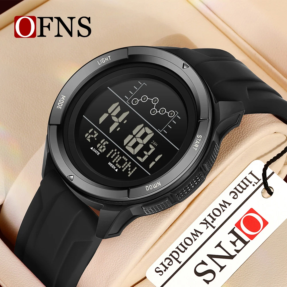 OFNS 2198 Single Display Men's Electronic Watch Multi functional Waterproof LED Countdown for Men's Point Electronic Watch