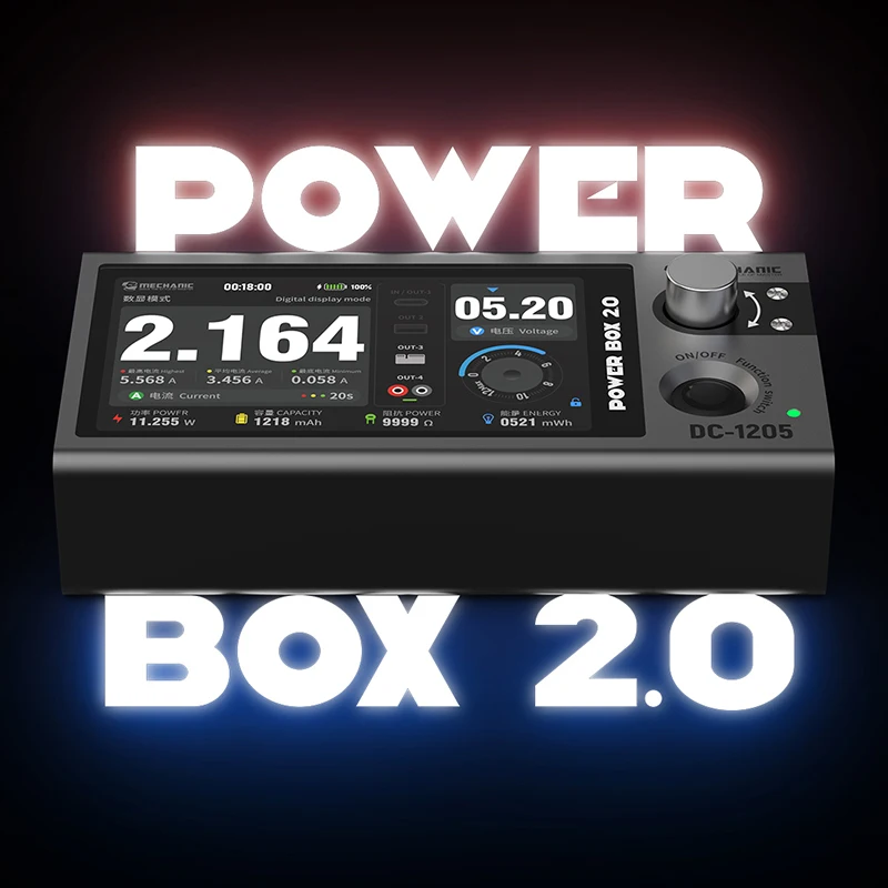 MECHANIC Power Box 2.0 Portable Adjustable Power Supply Intelligent Digital Display for Phone Repair Current Voltage Detection