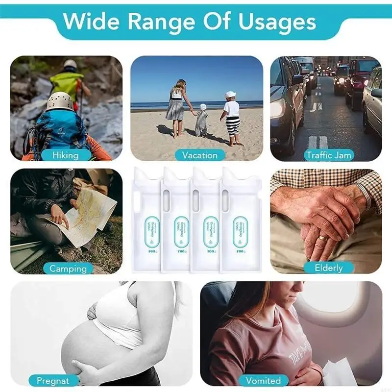 أكياس تبول كبيرة الحجم M89C أكياس بول للأطفال للجنسين أكياس مبولة للمرحاض للمرضى