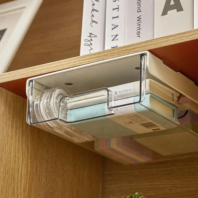 منظم درج تحت المكتب، منظم قرطاسية، صندوق درج، أدراج تخزين، ملحقات مكتب المطبخ للمكياج