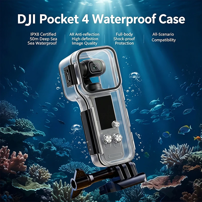 50M Underwater Diving Waterproof Case For DJI Osmo Pocket 4 Gimbal Camera Protective Shell for Pocket 4 Camera Accessories