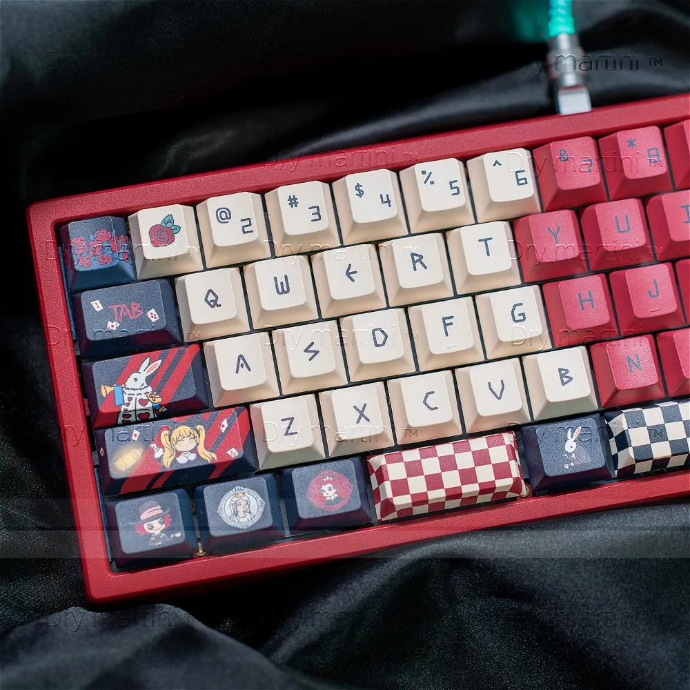 Alice 149 Keys, Cherry, Mechanical Keyboard Accessories PBT Keycaps for MX Switch Keyboard Keycaps