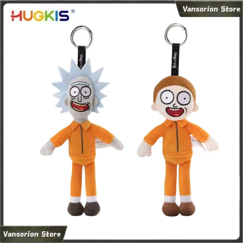 HUGKIS Rick And Morty Plush Keychain Soft Stuffed Doll Backpack Hanging Ornament Collectible Gift For Adult Fans