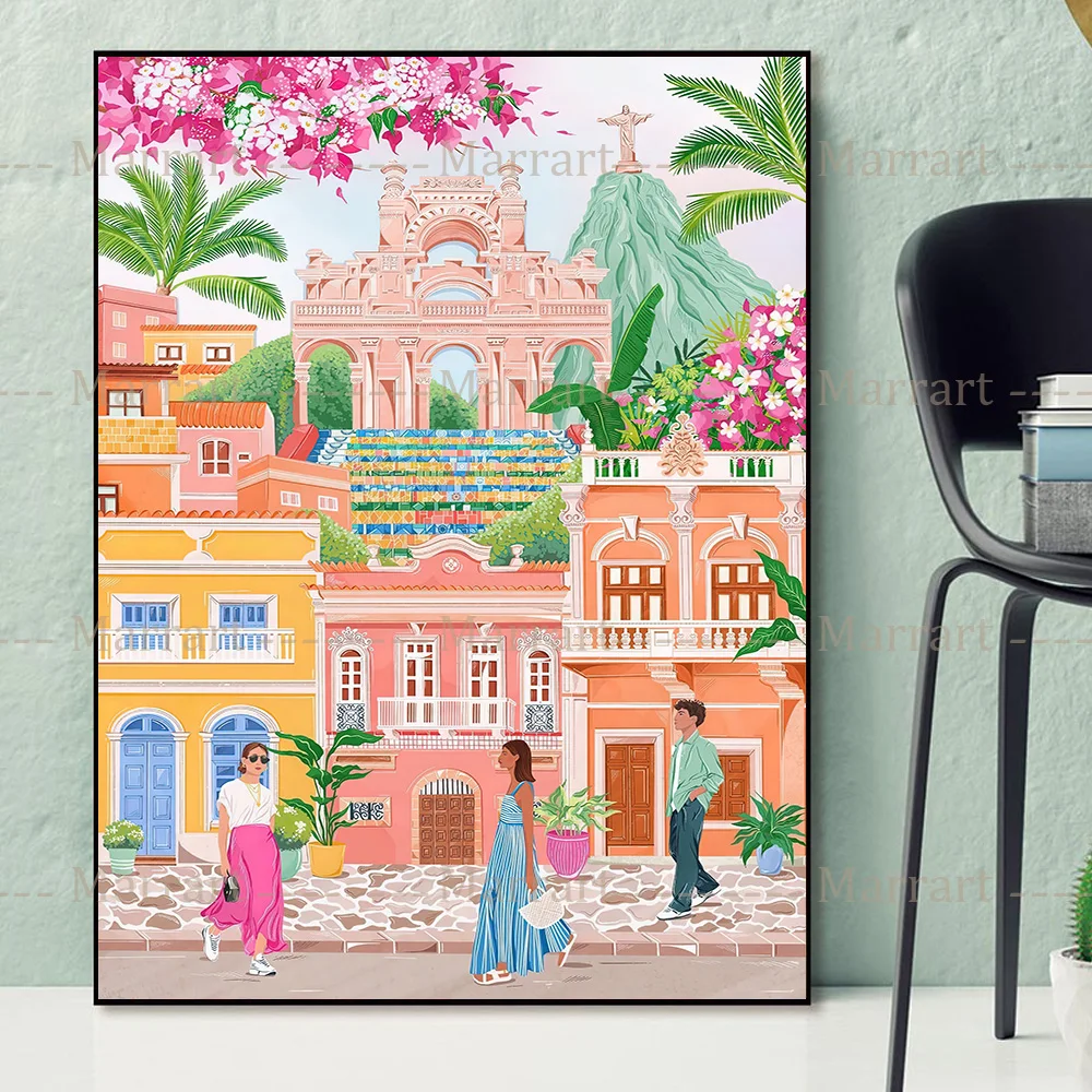 Spring Tourist Scenery Wall Art, Amsterdam,Japan,Paris,Switzerland,Korea,T ravel Gift,Art Poster