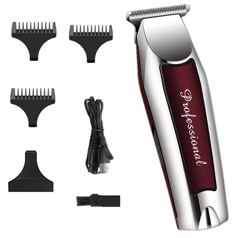 ماكينة تهذيب الشعر بدون أسلاك للرجال ماكينة قص الشعر باللحية الكهربائية تفاصيل 100-240 فولت مجموعة قابلة للشحن