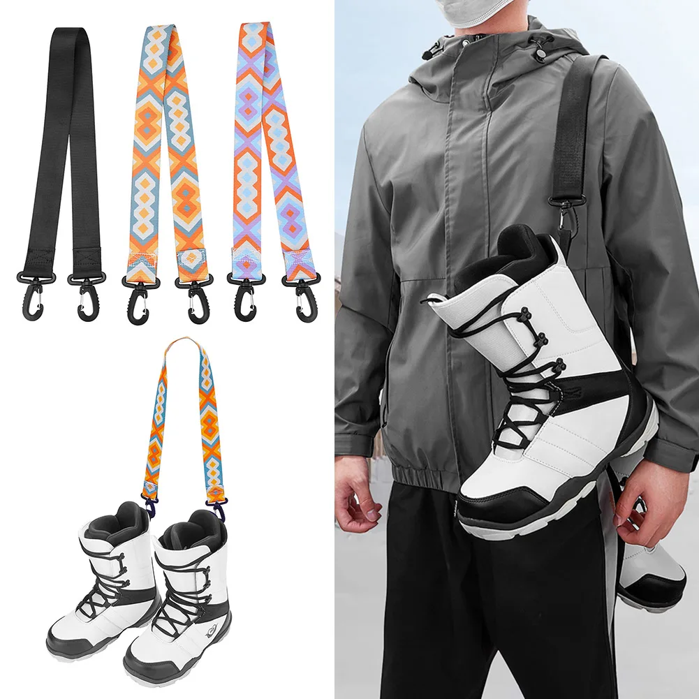 

73cm Handle Fastener Straps Thickened Ski Boots Carrying Leash Portable Fixing Protect with Hook for Men Women Skiing Equipment