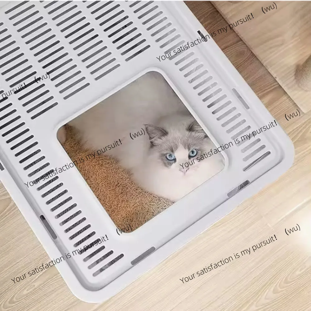 Práctica caja de arena plegable: design de cajón con cuchara para une facile gestion de residuos de gatos