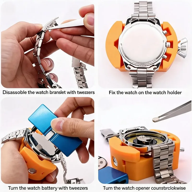 1-in-3 Reparaturwerkzeug-Set: Uhrengehäuseöffner, verstellbarer Gehäusebodenentferner, Uhrengehäuseöffner-Reparaturwerkzeug – Detail 2
