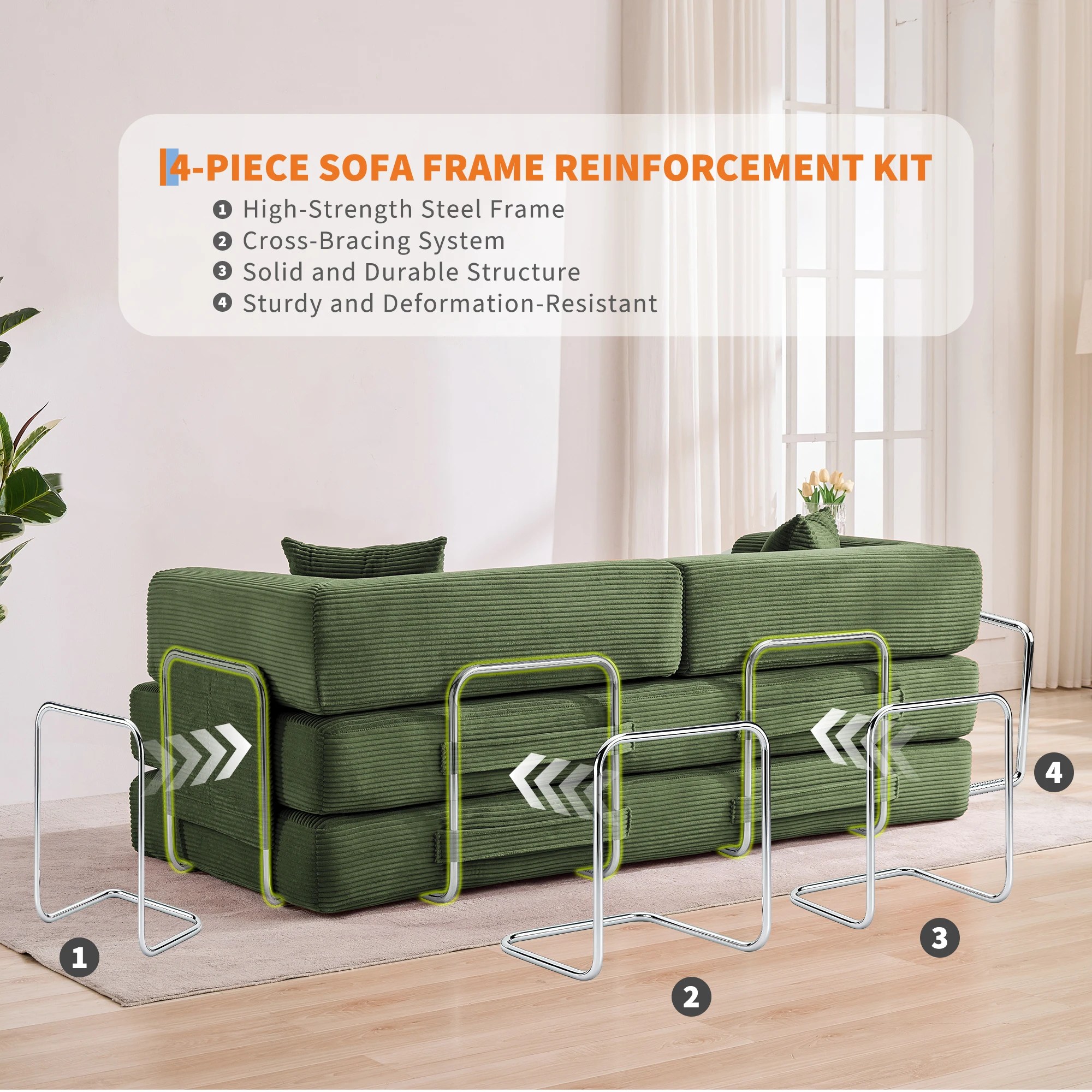 5-in-1 Convertible Sleeper Sofa Bed - 78.8