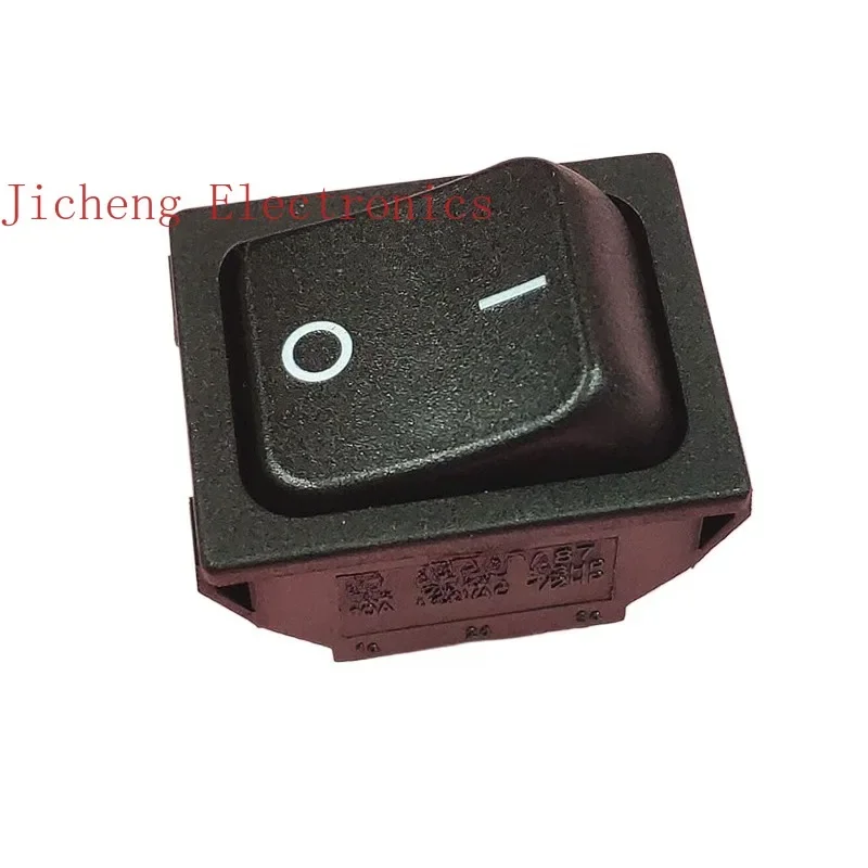 10PCS Ship type rocker switch R13-87 black four-leg power switch, printed I/O opening 22X30MM