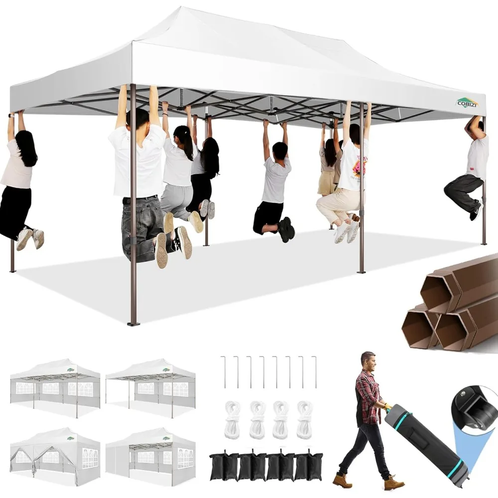 

Sturdy 10x20 Pop-Up Canopy with 6 Detachable Side Walls, Durable Outdoor Shelter for All-Weather Events