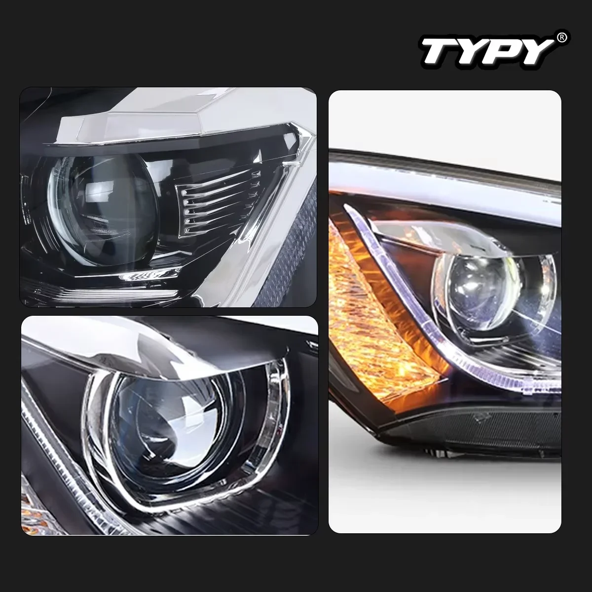 Picture 6: 2 PCS Car Lights LED Head Lamp for Sante FE IX45 2013 2014 2015 Headlights Assembly DRL Demon Eyes