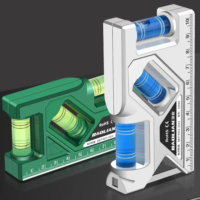 Бытовая портативная магнитная линейка уровня, мини-высокоточный уровень, вертикальный измерительный прибор 45 градусов, точное измерение 3 в 1,