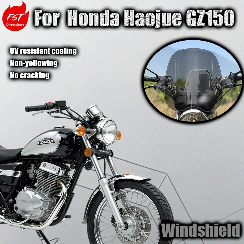 

For Honda Haojue GZ150 Cruiser Motorcycle Front Windshield Modification Custom Fit Windscreen for Enhanced Riding Experience