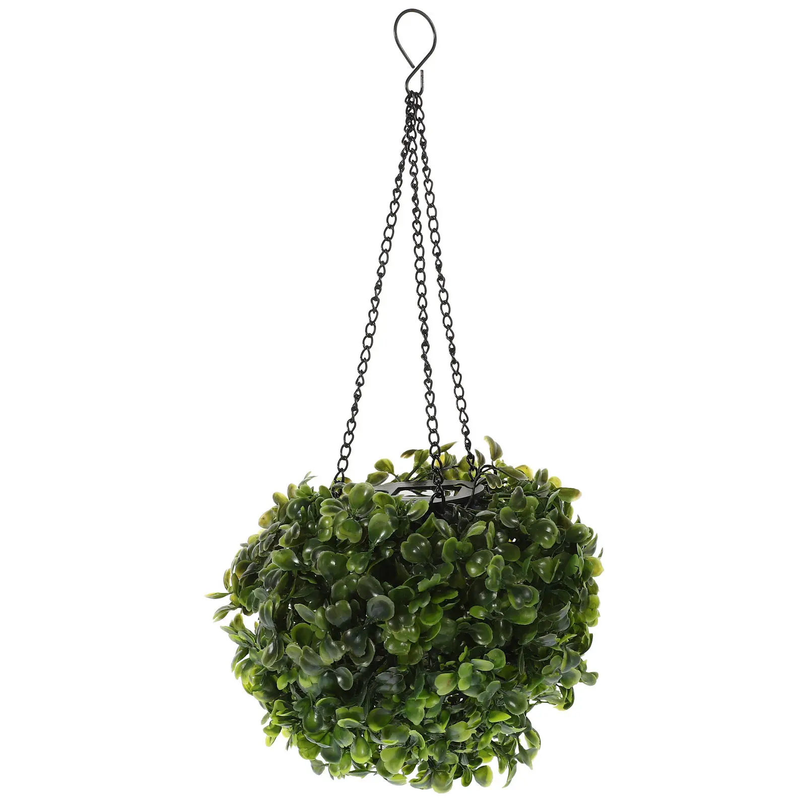Solar Powered LED Plant Ball Light Artificial Topiary Balls Outdoor Garden Decor Hanging Plants Plastic Iron Material Energy
