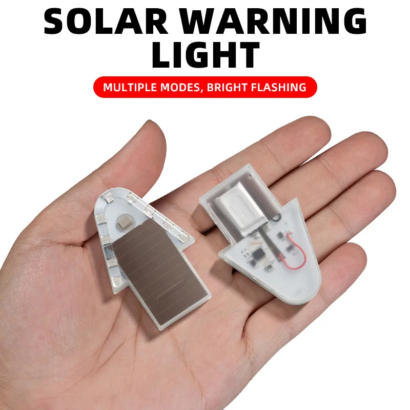 Solar Power Flashing Warning Light for Car Motorcycle Anti Rear End Collision Wiring Free Truck LED Night Strobe Rear Taillight