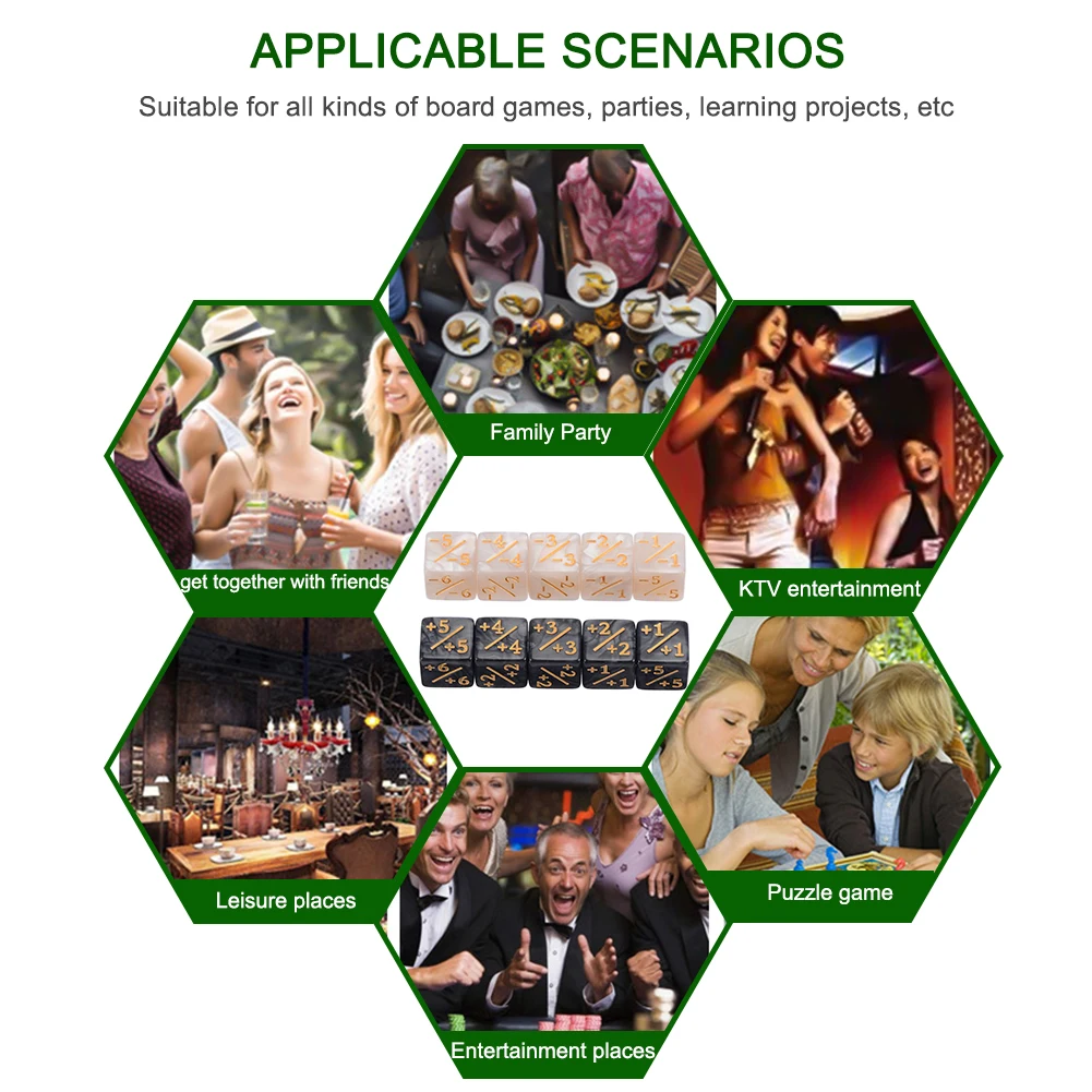 10 قطعة 16 مللي متر 6 الجانب عدادات النرد عد النرد + 1/-1 النرد الاطفال لعبة للسحر جمع بطاقة الألعاب عدادات رمز النرد اللعب