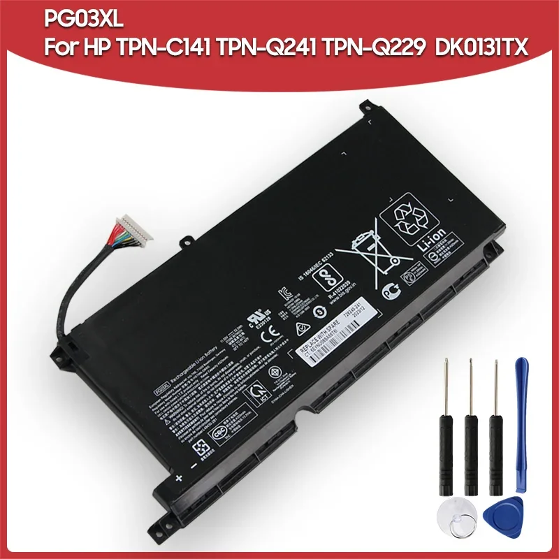 Replacement Battery PG03XL 52.5Wh For HP TPN-Q229 TPN-C141 DK0131TX TPN-Q241 Shadow Elf 5/6 15-DK New Rechargeable Battery