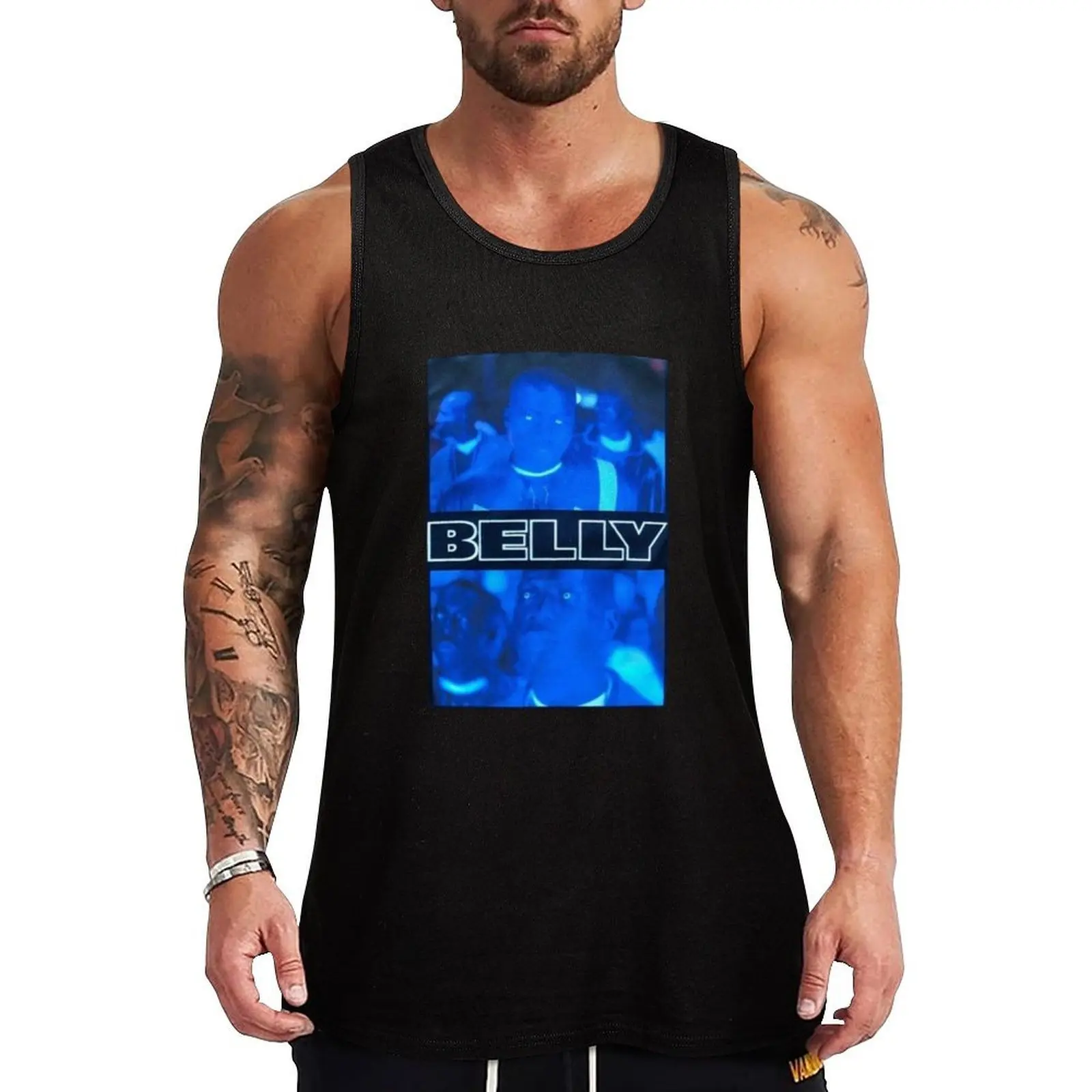 

Belly Tank Top Modern Print Tank Top Contemporary Graphic Shirt