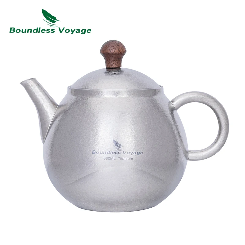 

Boundless Voyage Titanium Tea Pot Kungfu Tea 380ml, Bacteriostatic Drinkware,Outdoor Hiking Camping Tableware, Titanium Teapot