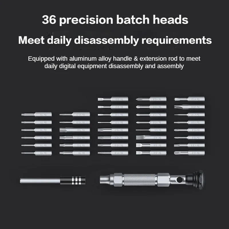 38 in 1 multifunctional screw set magnetic alloy mobile phone watch disassembly and repair tool triangular U-shaped