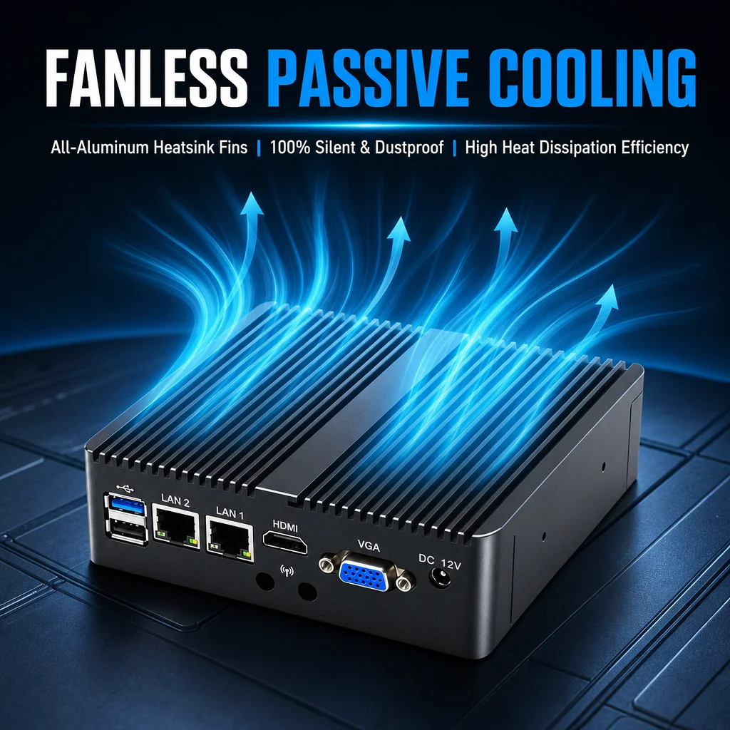 Mini Host Micro Computer Intel Celeron Quad Core 8GB DDR3 128GB SSD Windows 10 Gigabit LAN Industrial Mini PC