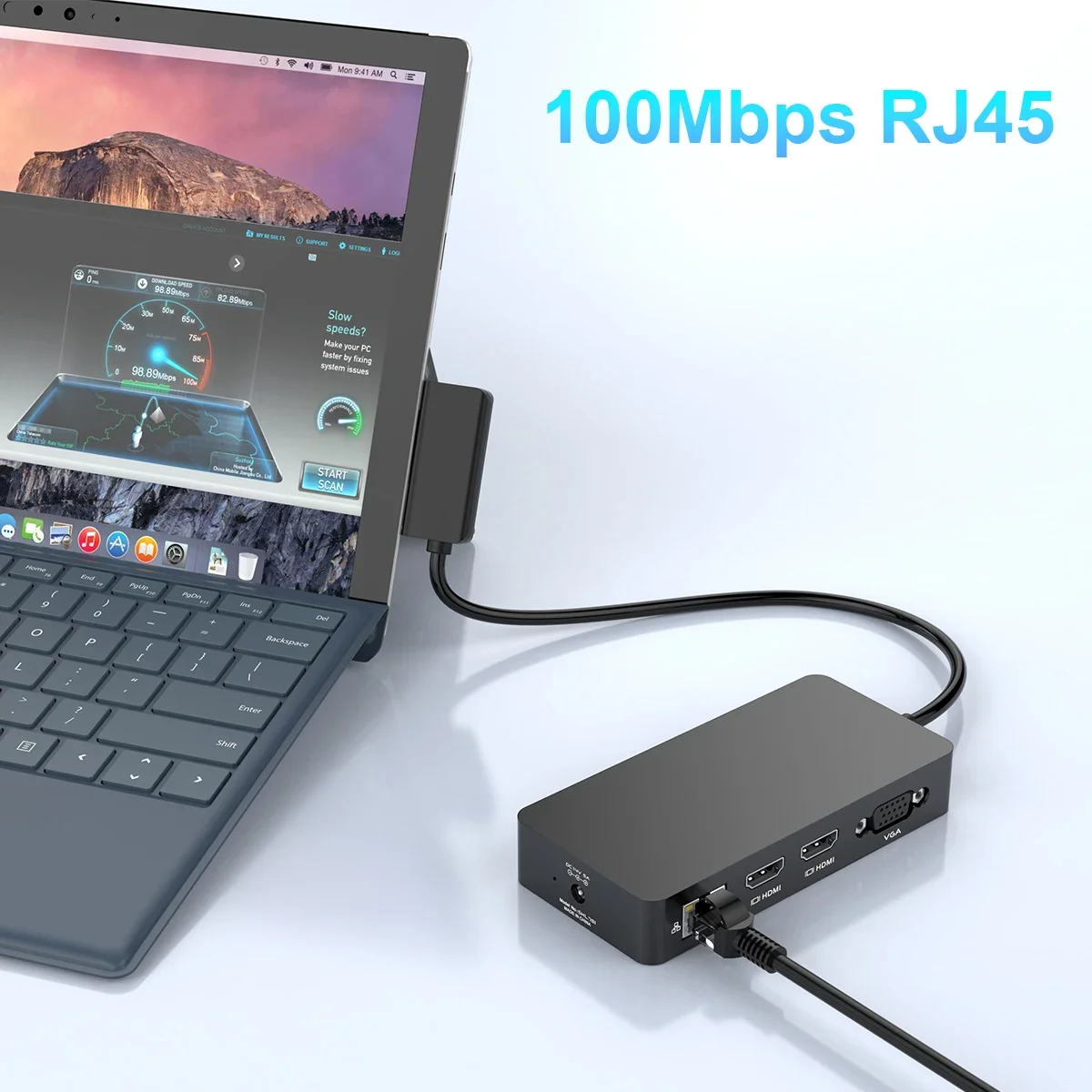 شاشة ثلاثية محمولة 12 في 1 2 HDMI 4K VGA محطة إرساء سطحية قاعدة سطحية لأجهزة الكمبيوتر المحمول Surface Book Go/5/4/3/2/1 #5