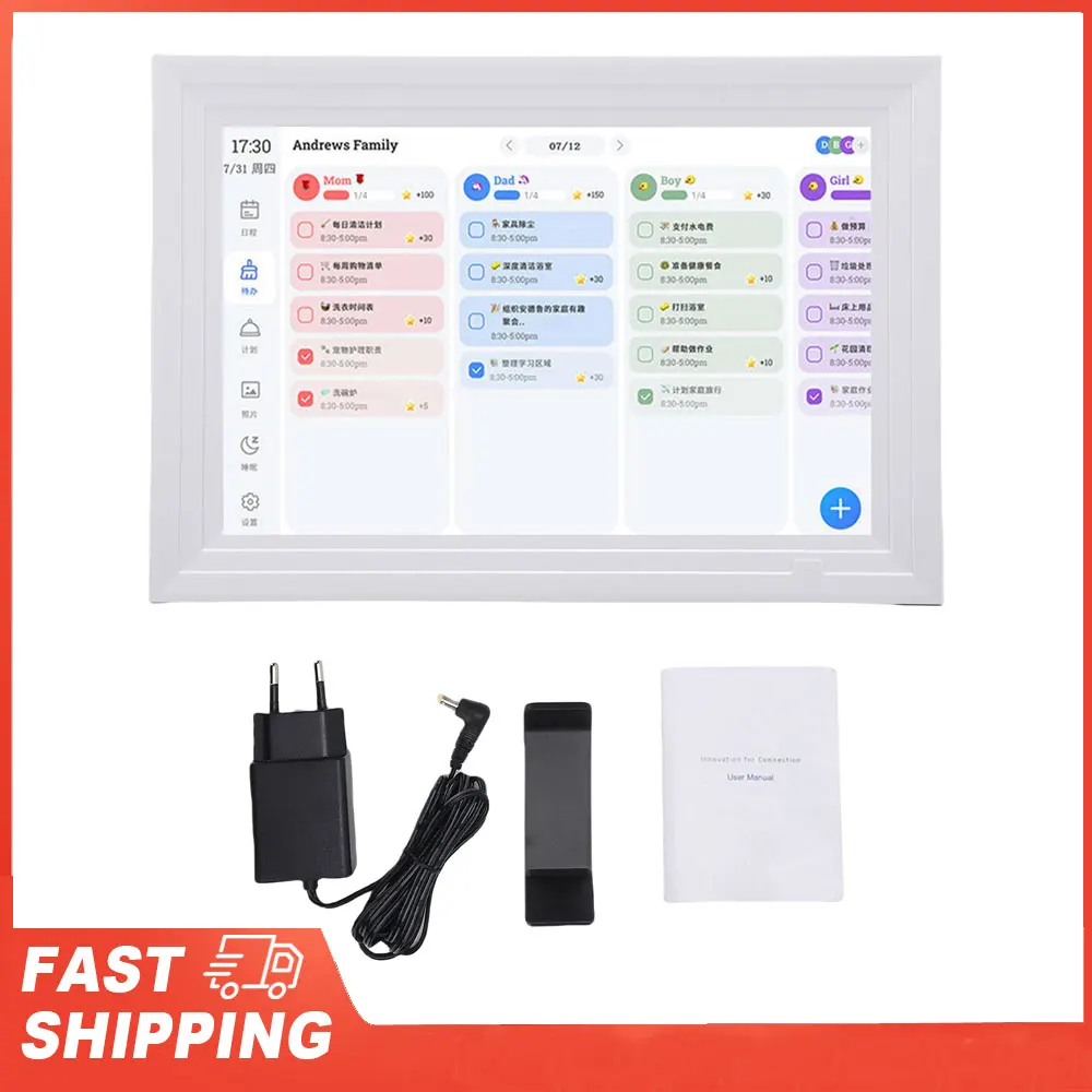 

10.1inch IPS Full View LCD Screen Digital Calendar Planner Chore Chart Interactive Calendar APP Management for Family