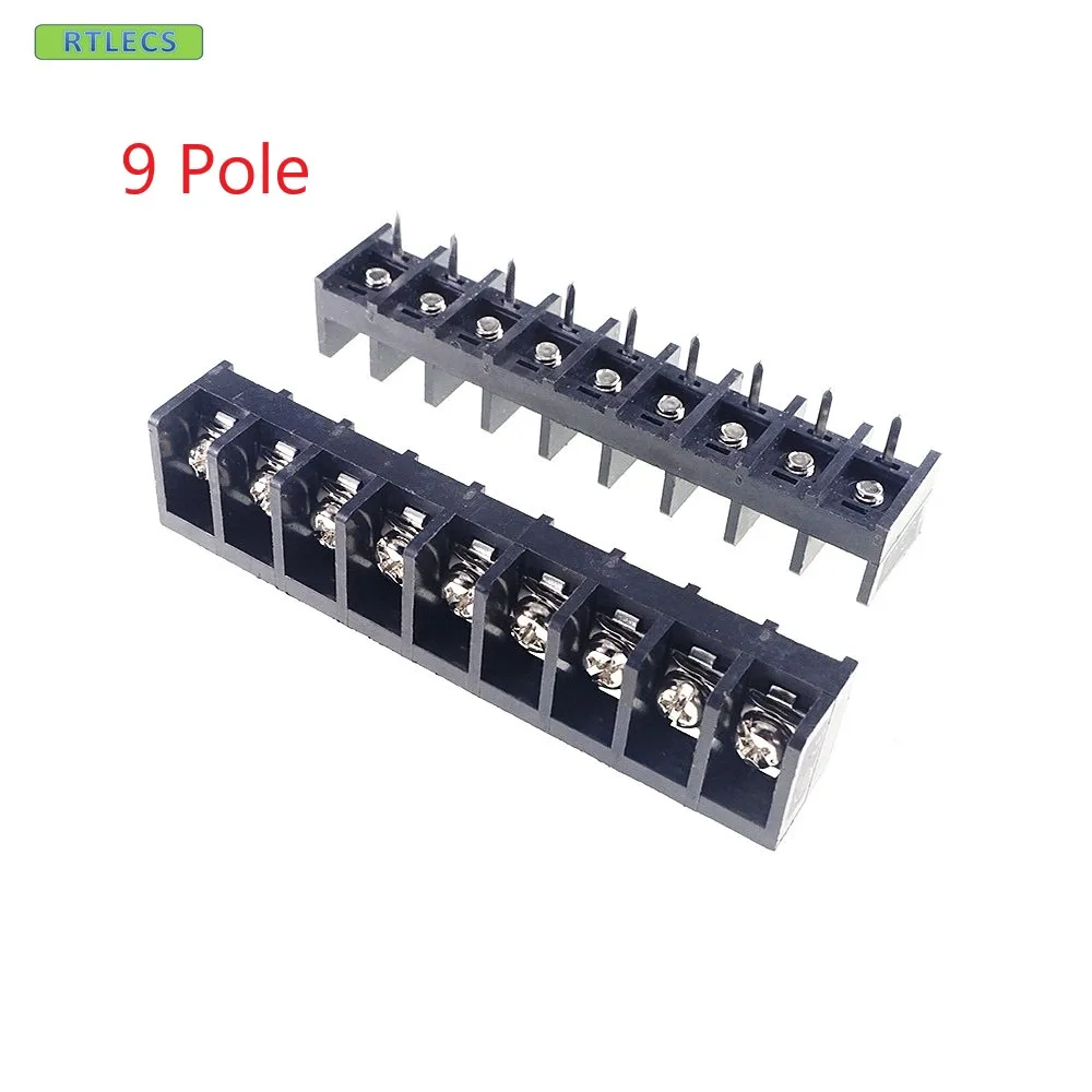 

20pcs Barrier terminal block 9.5mm pitch 9 Pin 300V 30A through hole mount PCB straight type