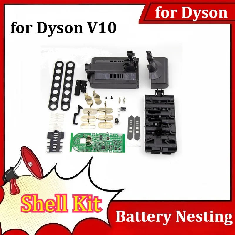 For Dyson V10 25.2V Lithium Battery Shell 18560-7 Core Diy Cordless Vacuum Cleaner Lithium Battery Nesting Sweeper