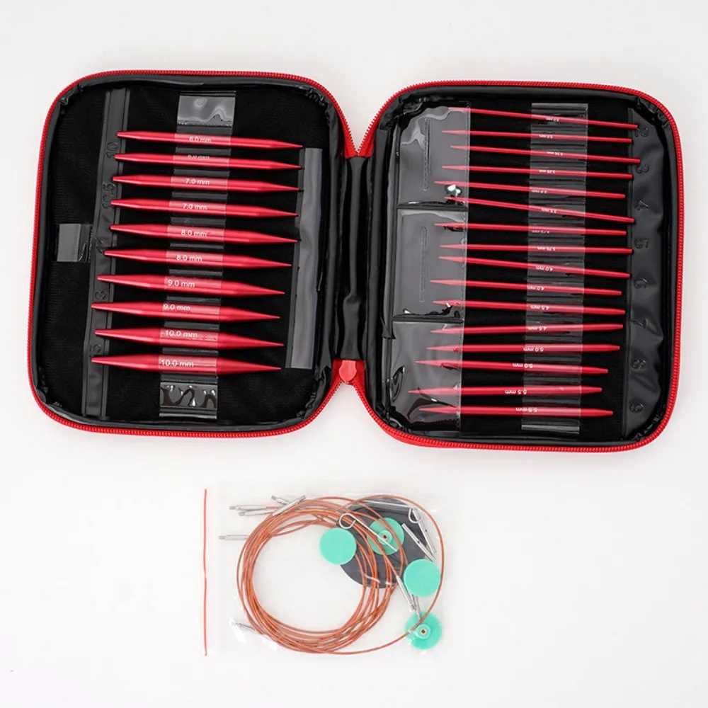 

Detachable Reusable Aluminum Circular Knitting Needles, U-Shape Interchangeable Crochet Hooks Set for Sweater Yarn Craft Weaving