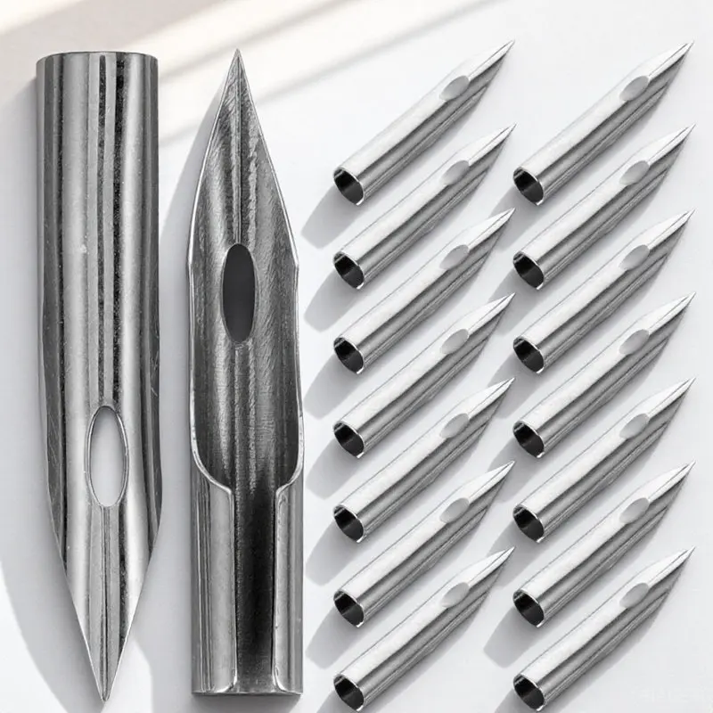 

30Pcs Premium Calligraphy Nibs Fountain Pen Replacement Tips Metal Nibs for Students Artists Practicing Smooth Writing Even Ink