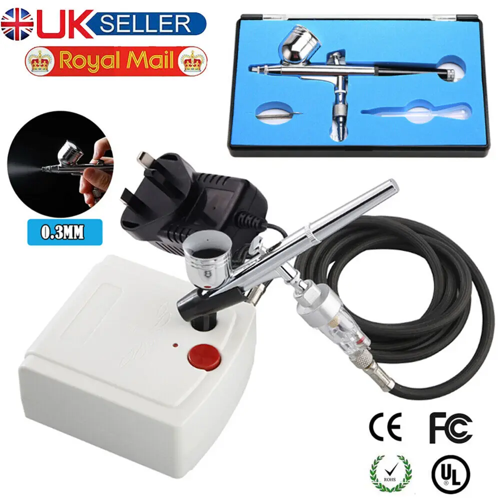 Car Painting Paint Art DIY Tool Mini Airbrush Compressor Kit Spray Gun Dual Action Air Brush Paint Model 0.3MM