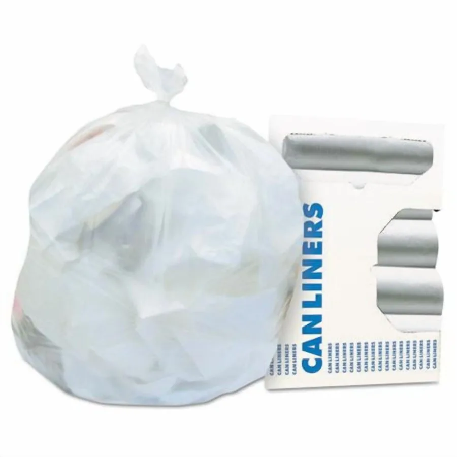

Light Duty Natural HDPE Trash Bags 7 Gallon Capacity 6 Mic Thickness 20 x 22 Inch Size Coreless Roll Packaging Ideal for Househ