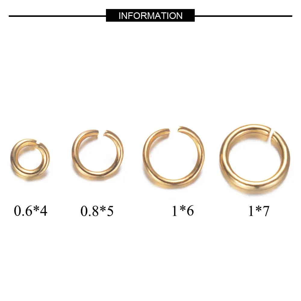 

100-3000pcs 18k Gold Vacuum Plated 316L Stainless Steel Open Jump Ring Lobster Clasp Wholesale Necklace Making DIY Jewelry