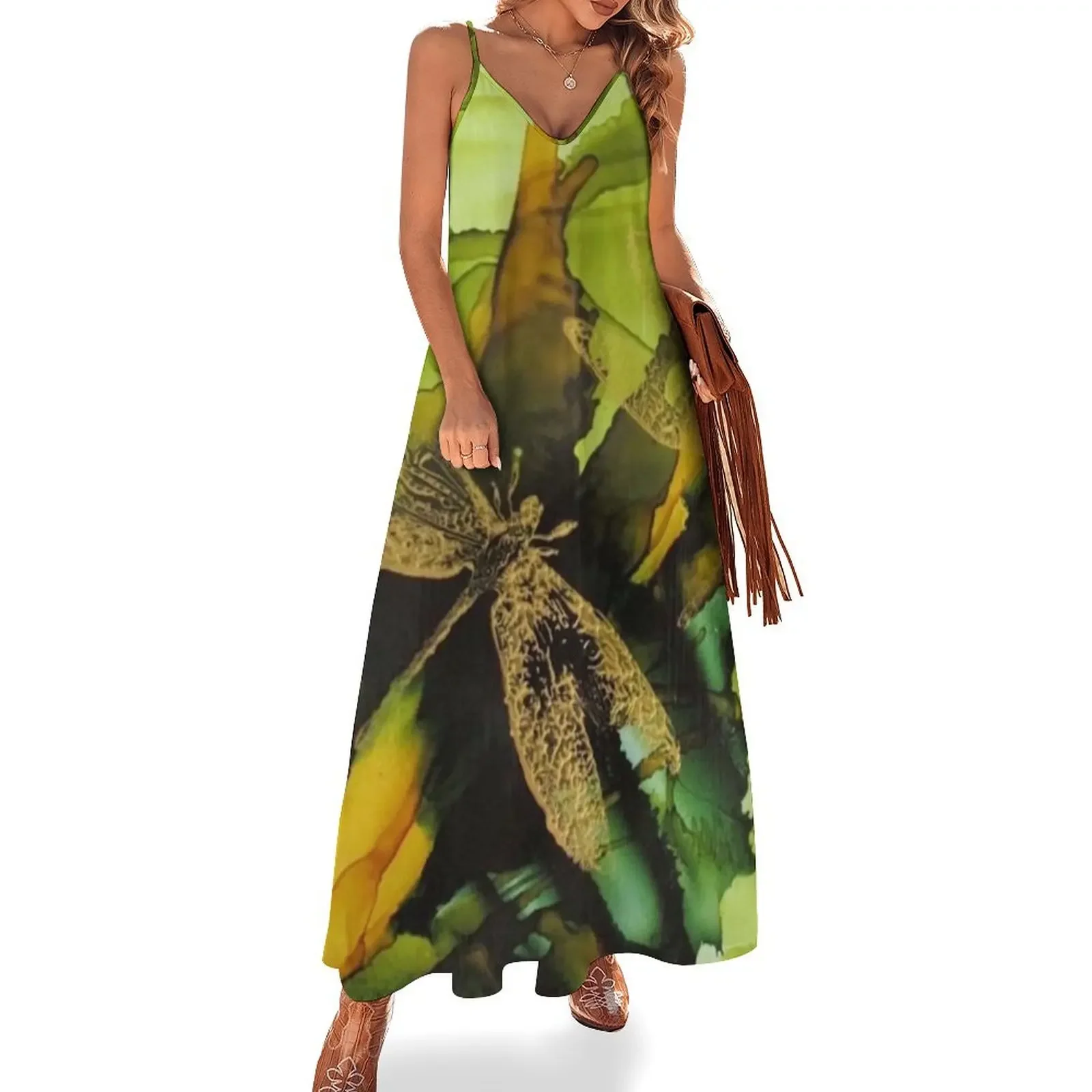 

Pretty in Gold - by Barbara Mitchell Sleeveless Dress women's luxury party dress long dress women party dresses woman