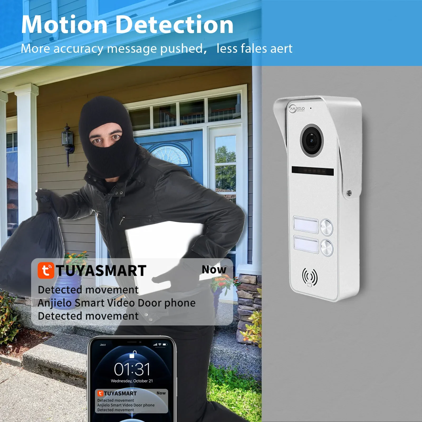 Wifi Intercom Tuya 7 Video Tuya Smart Home video 2 doorbell System 1080P 160°Wired Doorbell Camera Full Touch Monitor