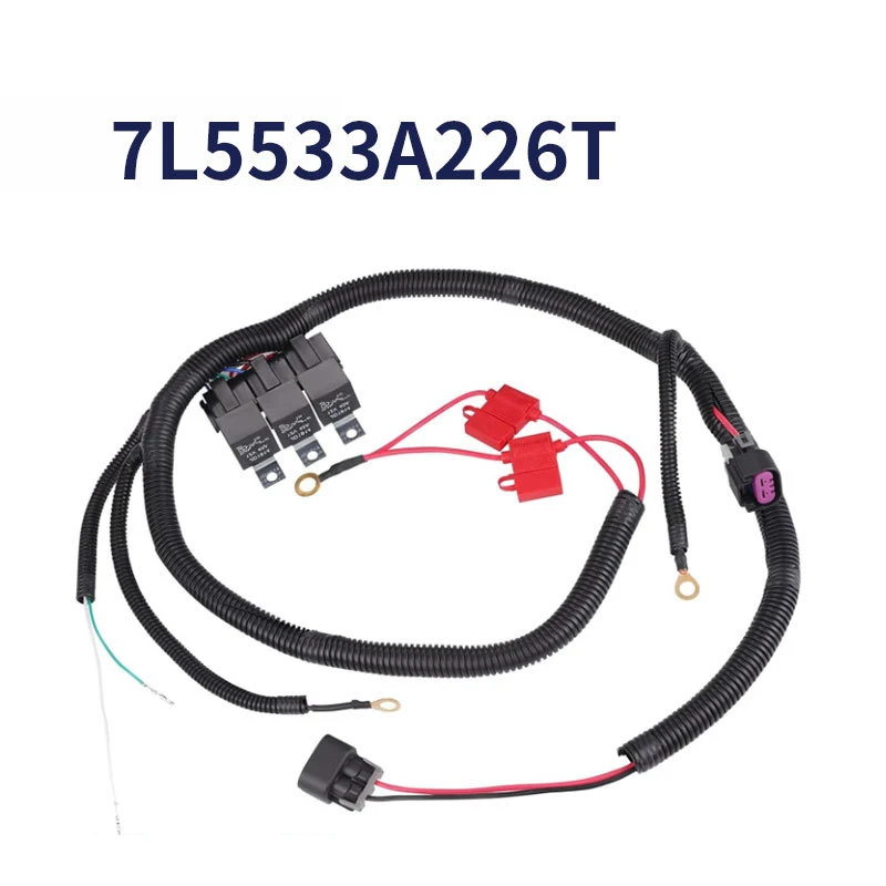 Dual Electric Fan 7L5533A226T Harness Cable, Durable Wire Harness Assembly For 1999-2006 Upgrade ECU Control Harness Wire