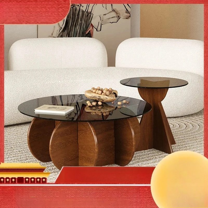 

Tempered Glass Round Coffee Table: Modern & Minimalist for Small Living Spaces.