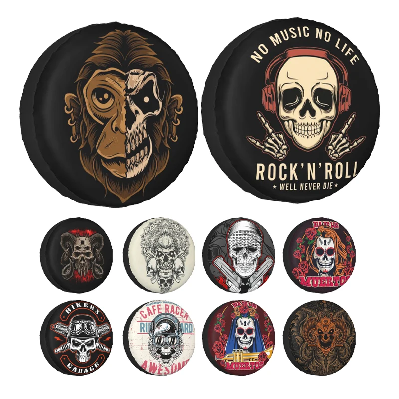 

Rock And Roll Well Never Die Skull Tire Cover защита колес всепогодный универсальный для Jeep прицепа RV SUV грузовика кемпера