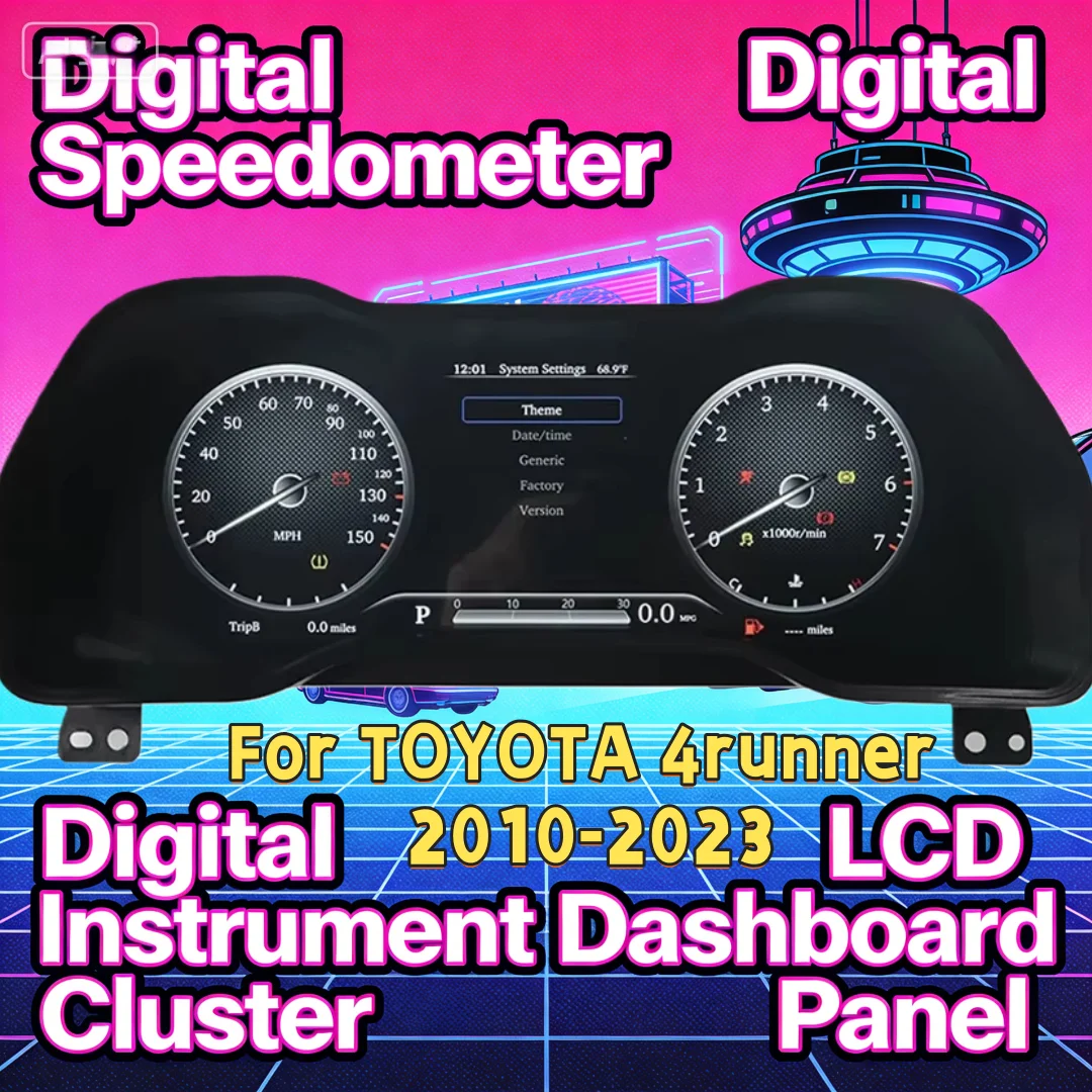 12.3 Inch Dashboard Speedometer Virtual Cockpit For Toyota 4Runner 2010-2023 Digital Cluster LCD Instrument Panel Linux