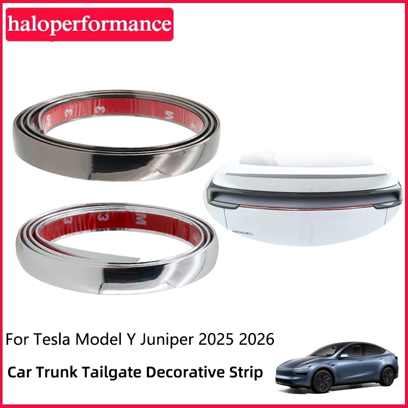 

Накладка на задний багажник автомобиля для Tesla Model Y Juniper LAUNCH 2025 2026, наклейка на заднюю дверь из ПВХ, автомобильные внешние аксессуары