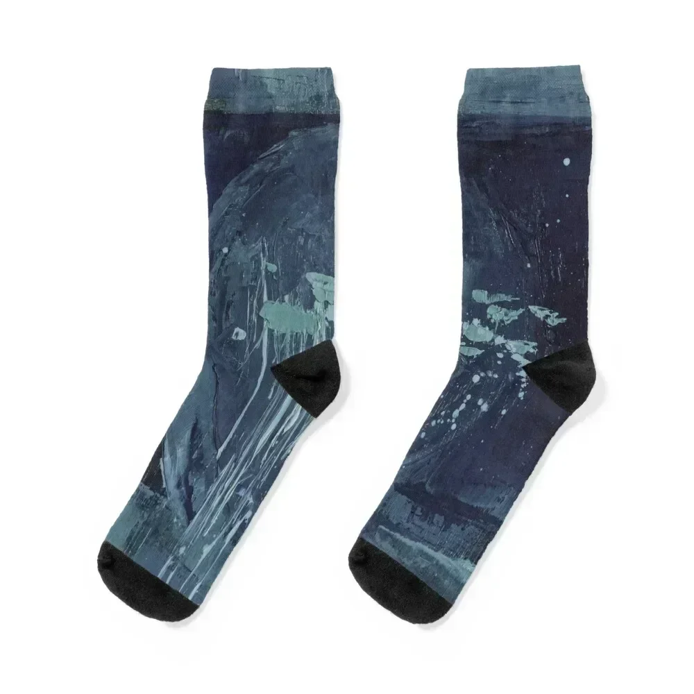 

blue abstract Socks hip hop anti-slip sheer happy Man Socks Women's Thermal man winter heated sports stockings Socks Woman Men's